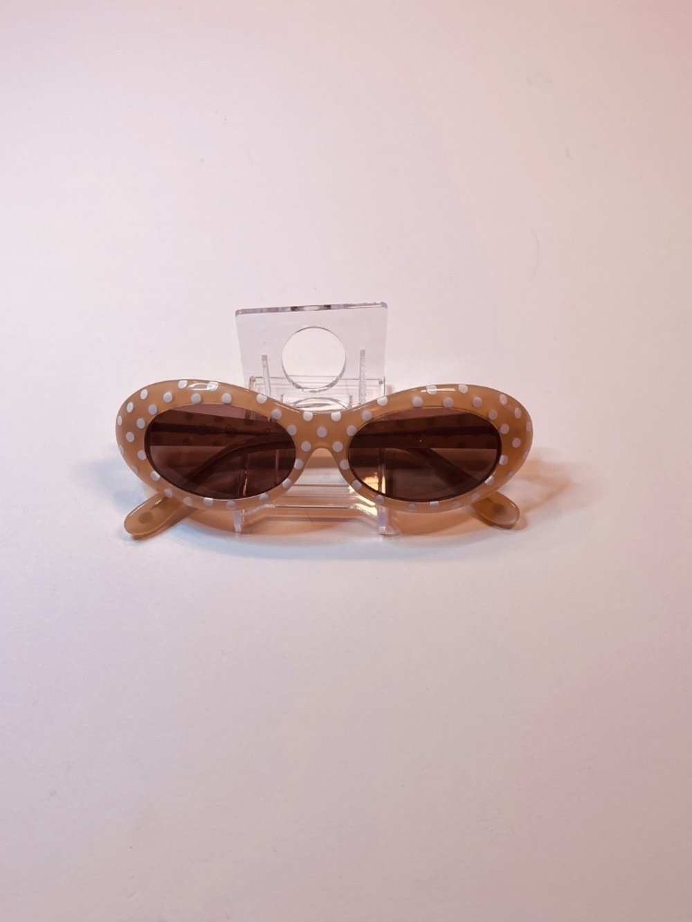 Lulu Guinness Cat Eye Champagne Polka Dot Sunglasses
